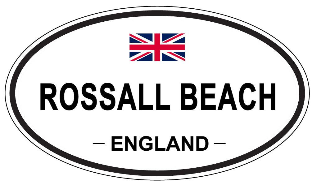 ROSSALL BEACH, ENGLAND - Oval Sticker