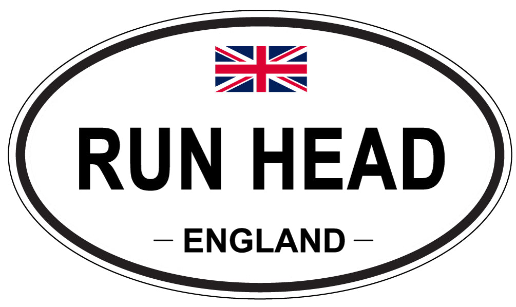 RUN HEAD, England - Oval Magnet