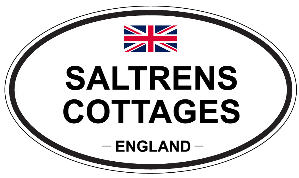 SALTRENS COTTAGES, ENGLAND - Oval Sticker