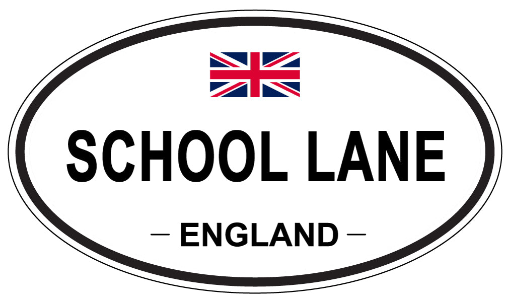 SCHOOL LANE, ENGLAND - Oval Sticker