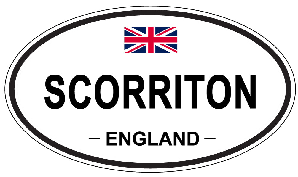 SCORRITON, ENGLAND - Oval Sticker