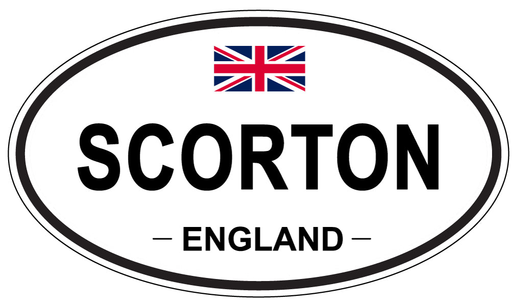 SCORTON, ENGLAND - Oval Sticker
