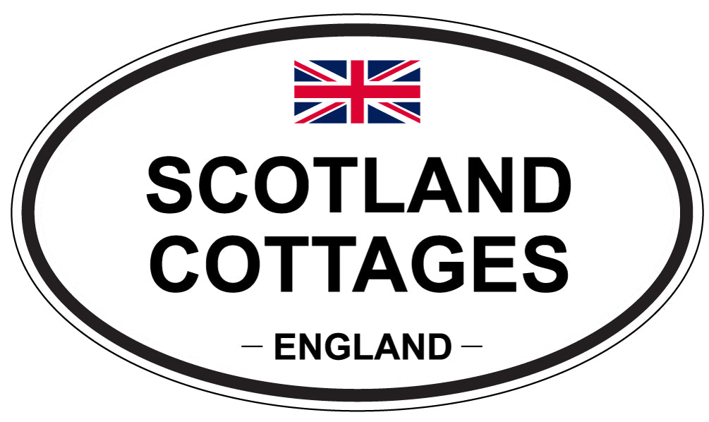 SCOTLAND COTTAGES, ENGLAND - Oval Sticker