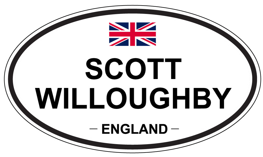 SCOTT WILLOUGHBY, ENGLAND - Oval Sticker