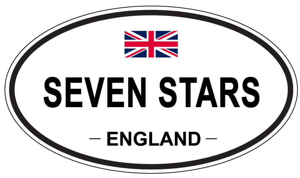SEVEN STARS, ENGLAND - Oval Sticker