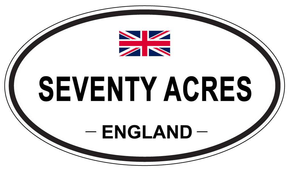SEVENTY ACRES, ENGLAND - Oval Sticker