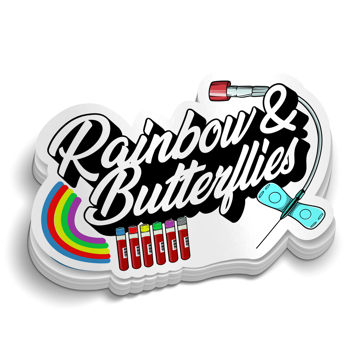Rainbows and Butterflies Funny Nursing Sticker