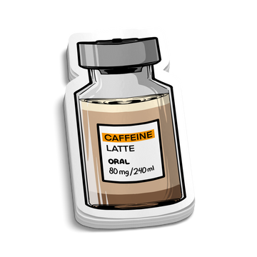 Caffeine Vile 80mg | Funny Medical Stickers