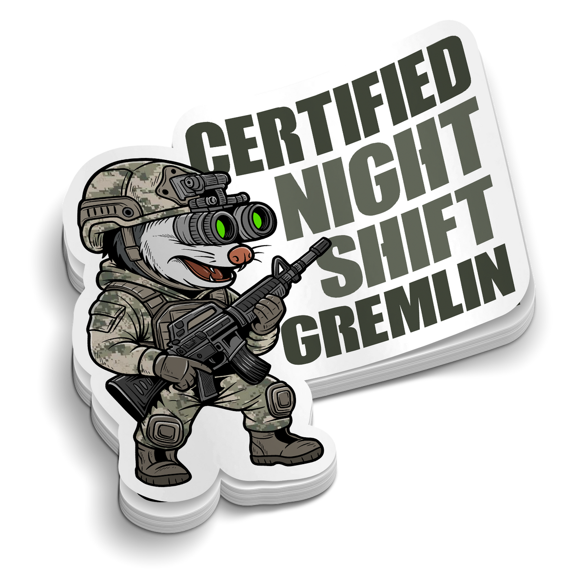 Certified Night Shift | Funny Military Stickers