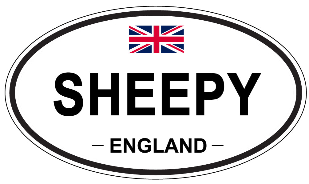 SHEEPY, ENGLAND - Oval Sticker