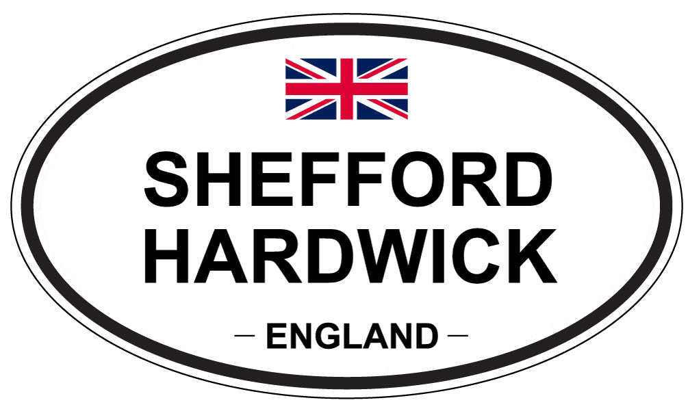 SHEFFORD HARDWICK, ENGLAND - Oval Sticker