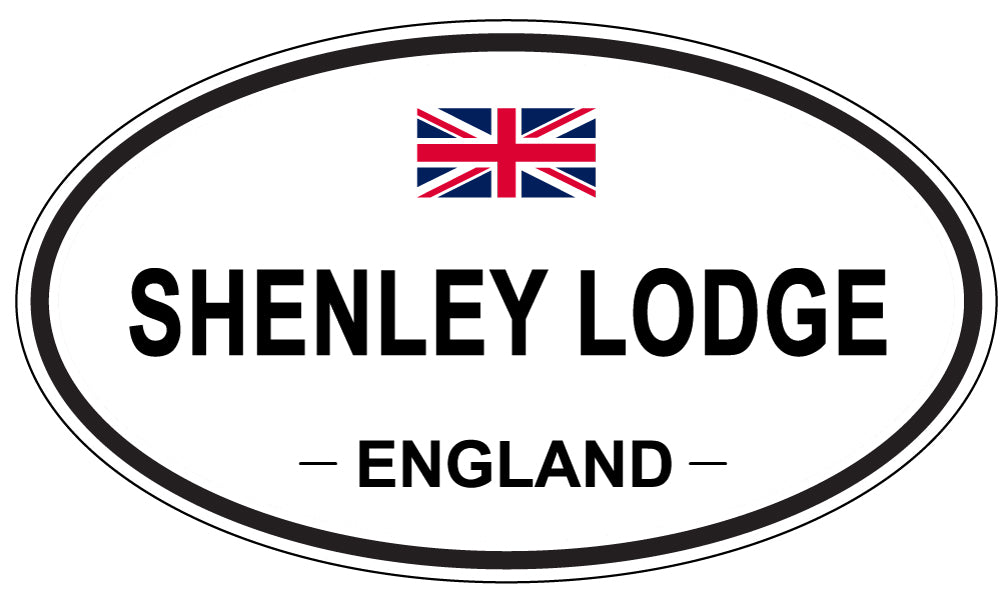 SHENLEY LODGE, ENGLAND - Oval Sticker
