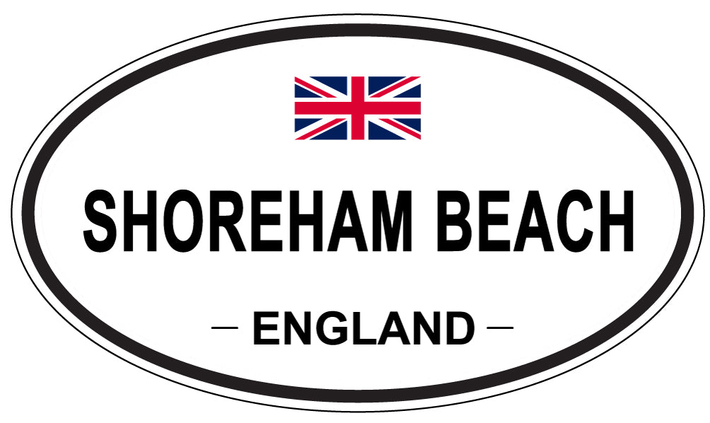 SHOREHAM BEACH, ENGLAND - Oval Sticker