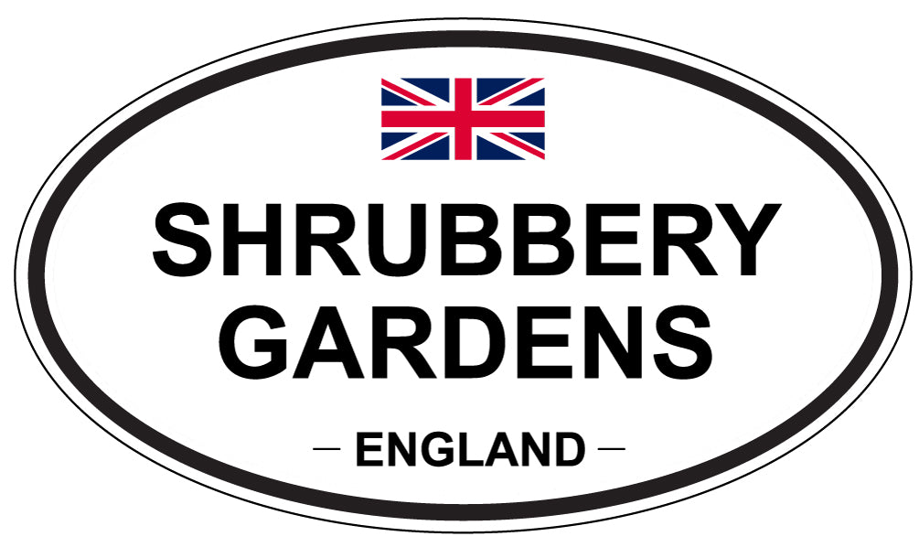 SHRUBBERY GARDENS, ENGLAND - Oval Sticker