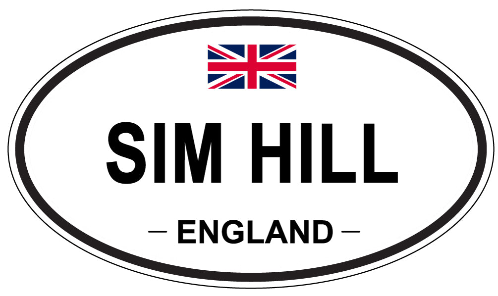 SIM HILL, ENGLAND - Oval Sticker