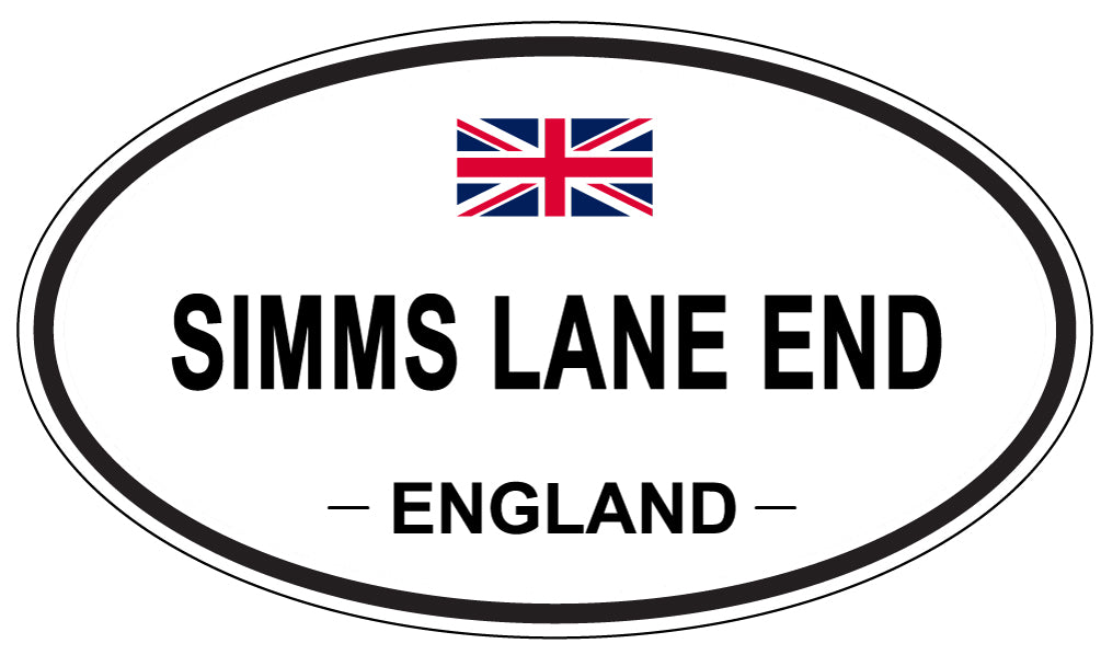 SIMMS LANE END, ENGLAND - Oval Sticker