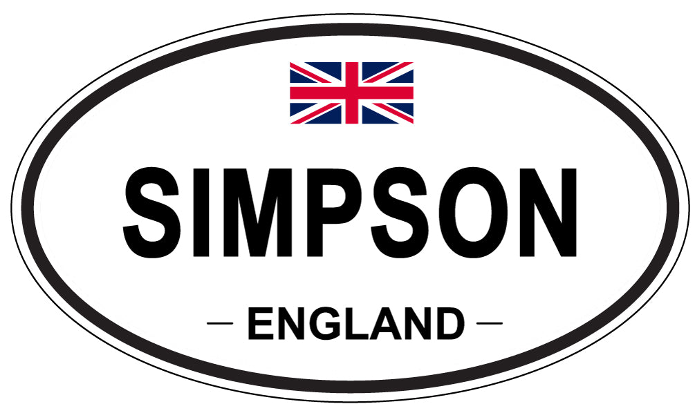 SIMPSON, ENGLAND - Oval Sticker