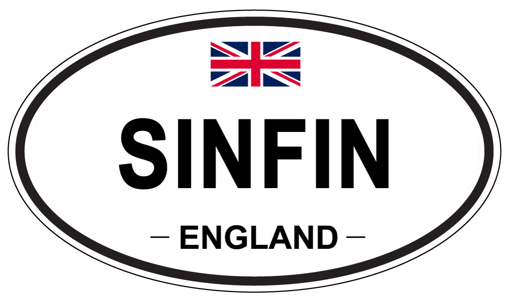 SINFIN, ENGLAND - Oval Sticker