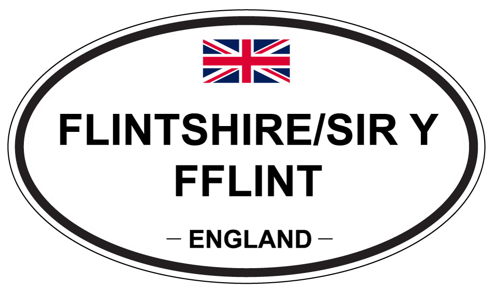 SIR Y FFLINT, ENGLAND - Oval Sticker