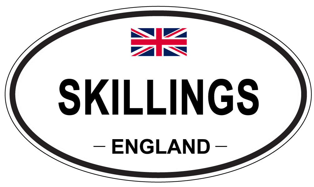 SKILLINGS, ENGLAND - Oval Sticker
