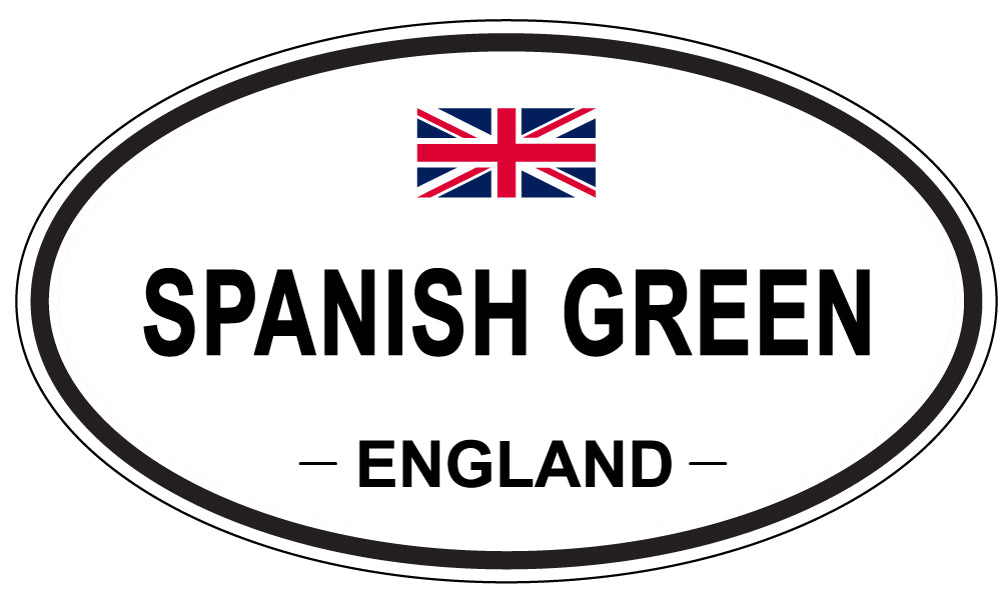 SPANISH GREEN, ENGLAND - Oval Sticker