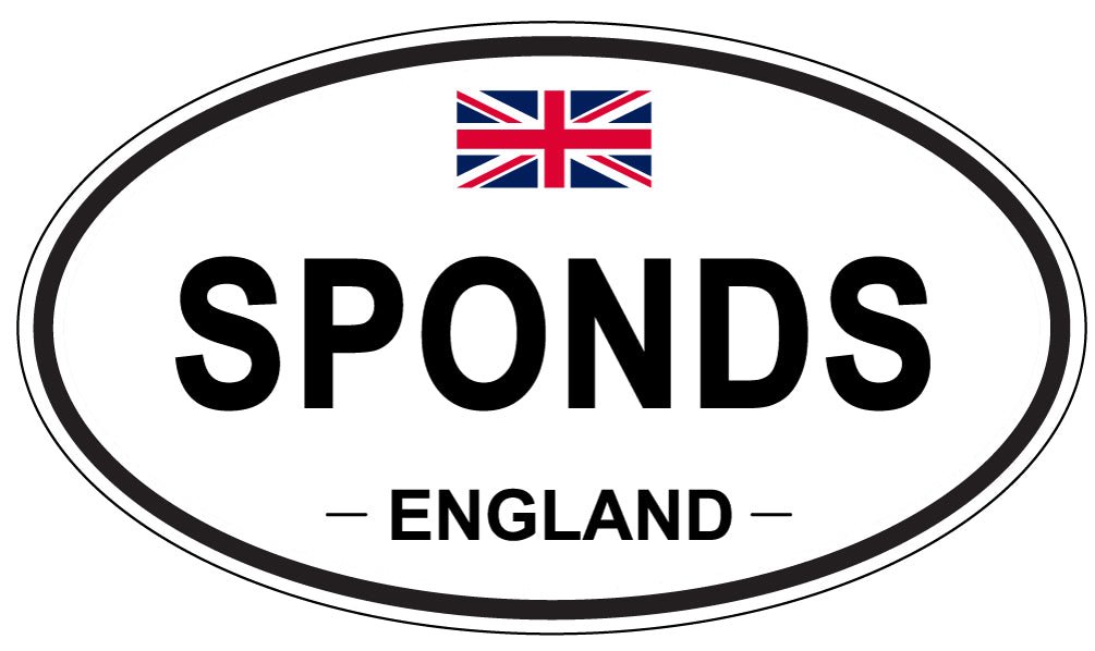 SPONDS, ENGLAND - Oval Sticker