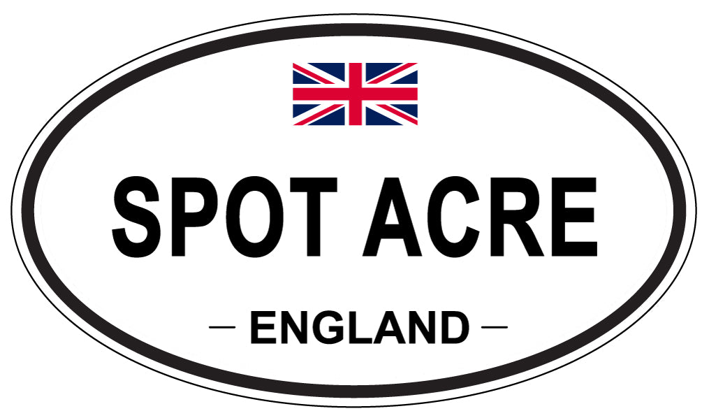SPOT ACRE, ENGLAND - Oval Sticker