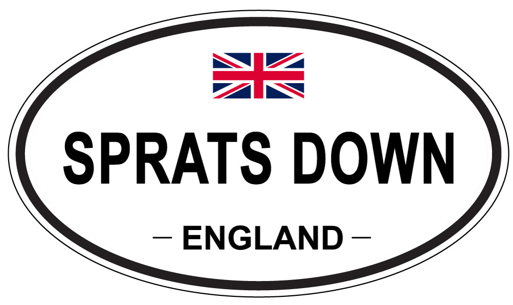 SPRATS DOWN, ENGLAND - Oval Sticker