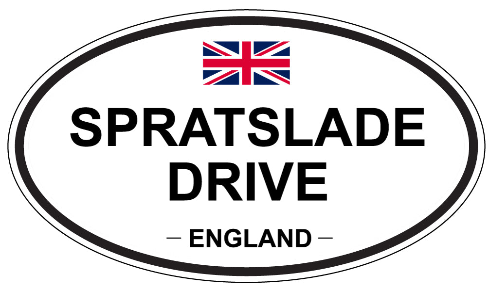 SPRATSLADE DRIVE, ENGLAND - Oval Sticker