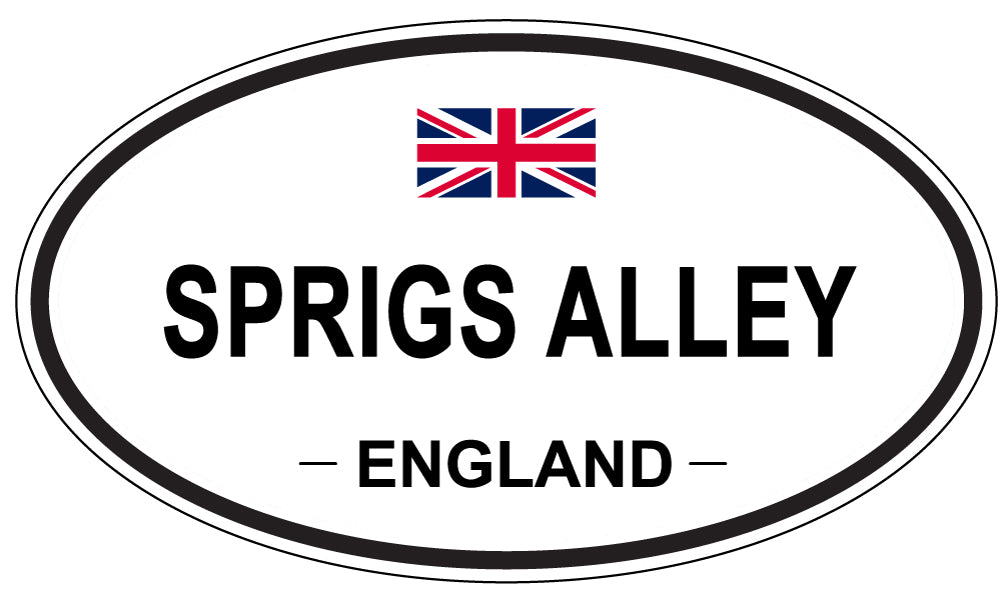 SPRIGS ALLEY, ENGLAND - Oval Sticker