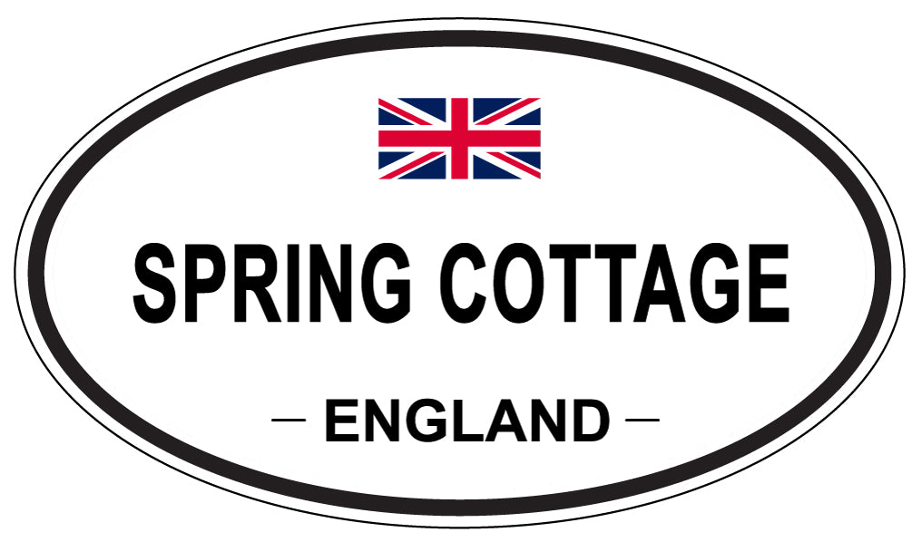 SPRING COTTAGE, ENGLAND - Oval Sticker