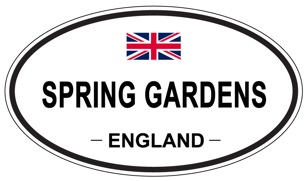 SPRING GARDENS, ENGLAND - Oval Sticker