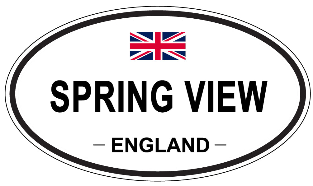 SPRING VIEW, ENGLAND - Oval Sticker