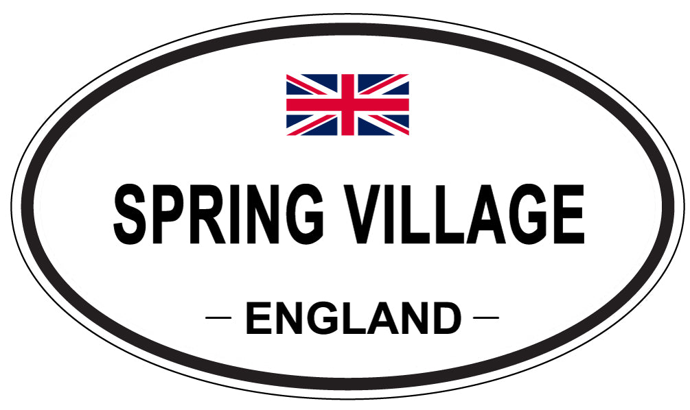 SPRING VILLAGE, ENGLAND - Oval Sticker