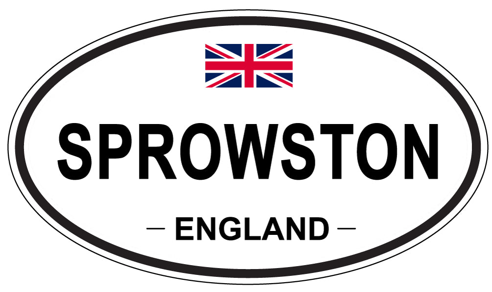 SPROWSTON, ENGLAND - Oval Sticker