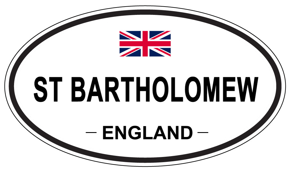 ST BARTHOLOMEW, ENGLAND - Oval Sticker