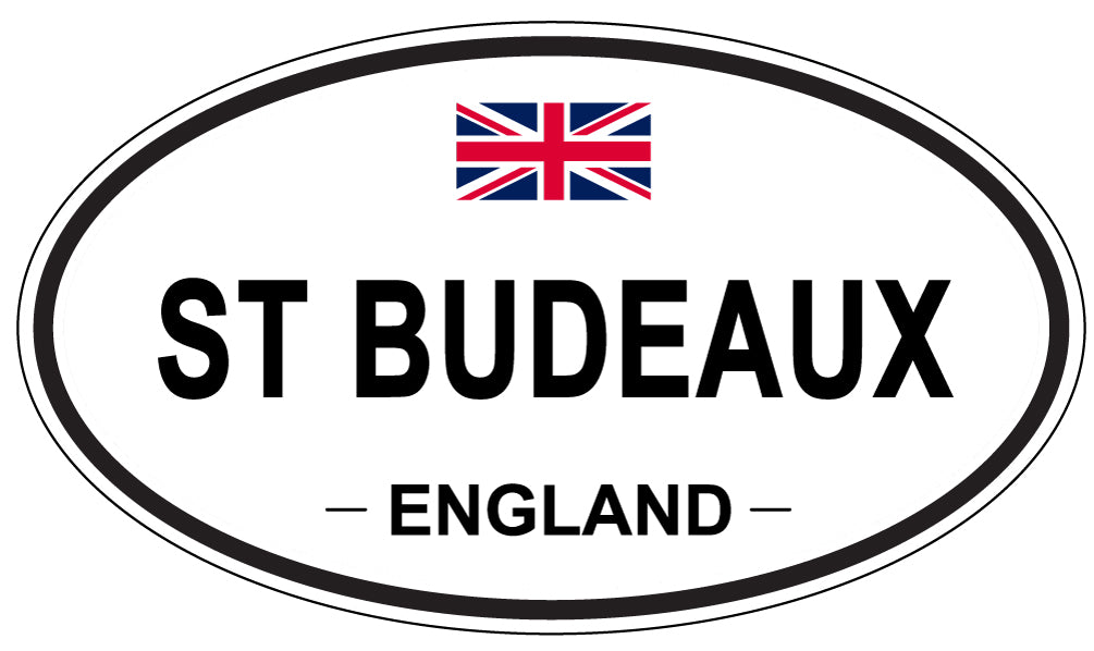 ST BUDEAUX, ENGLAND - Oval Sticker