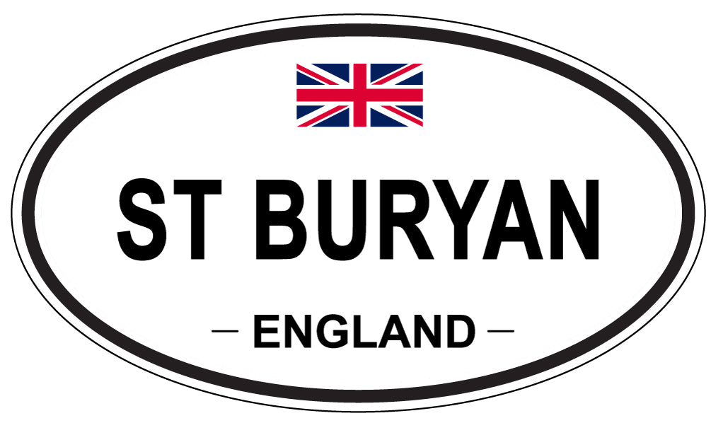 ST BURYAN, ENGLAND - Oval Sticker