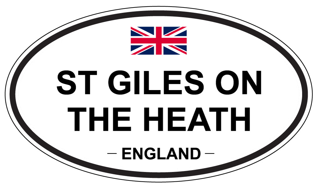 ST GILES ON THE HEATH, ENGLAND - Oval Sticker