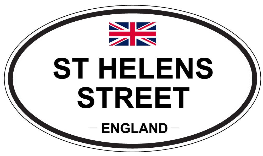 ST HELENS STREET, ENGLAND - Oval Sticker