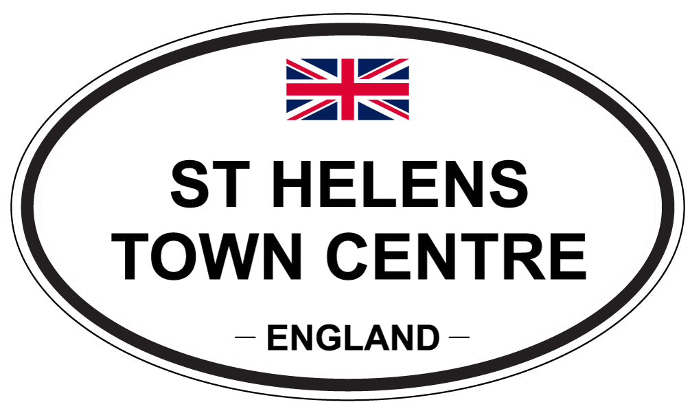 ST HELENS TOWN CENTRE, ENGLAND - Oval Sticker