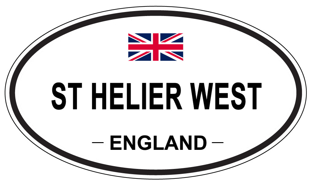ST HELIER WEST, ENGLAND - Oval Sticker