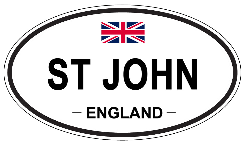 ST JOHN, ENGLAND - Oval Sticker