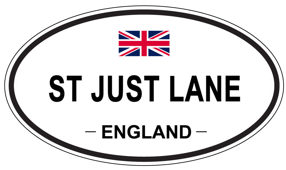 ST JUST LANE, ENGLAND - Oval Sticker