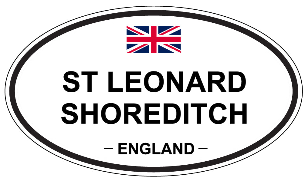 ST LEONARD SHOREDITCH, ENGLAND - Oval Sticker
