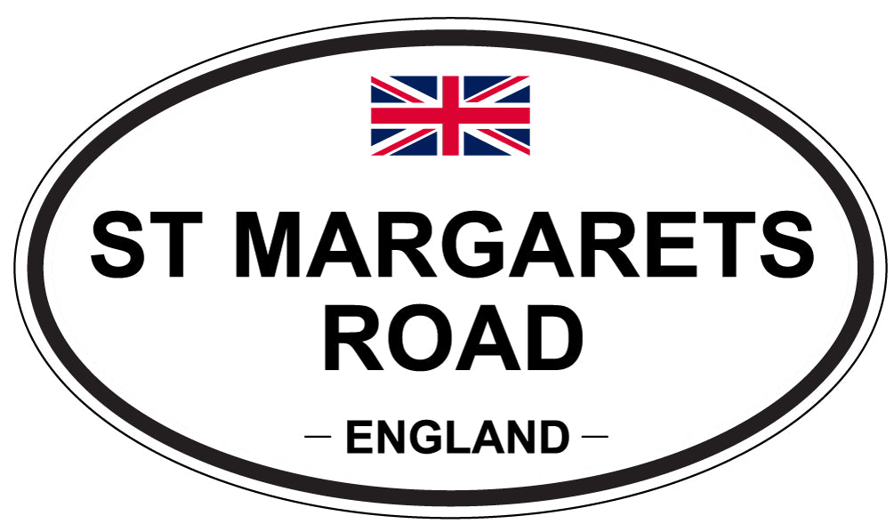 ST MARGARETS ROAD, ENGLAND - Oval Sticker
