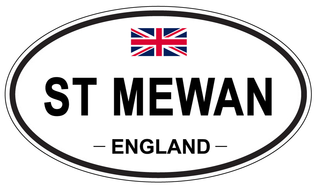 ST MEWAN, ENGLAND - Oval Sticker