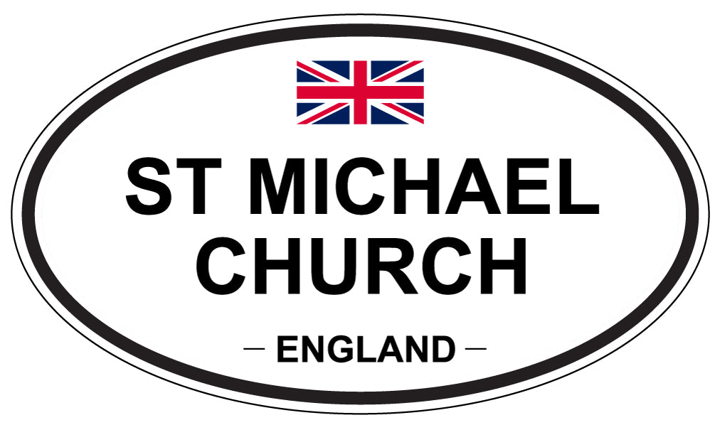 ST MICHAEL CHURCH, ENGLAND - Oval Sticker
