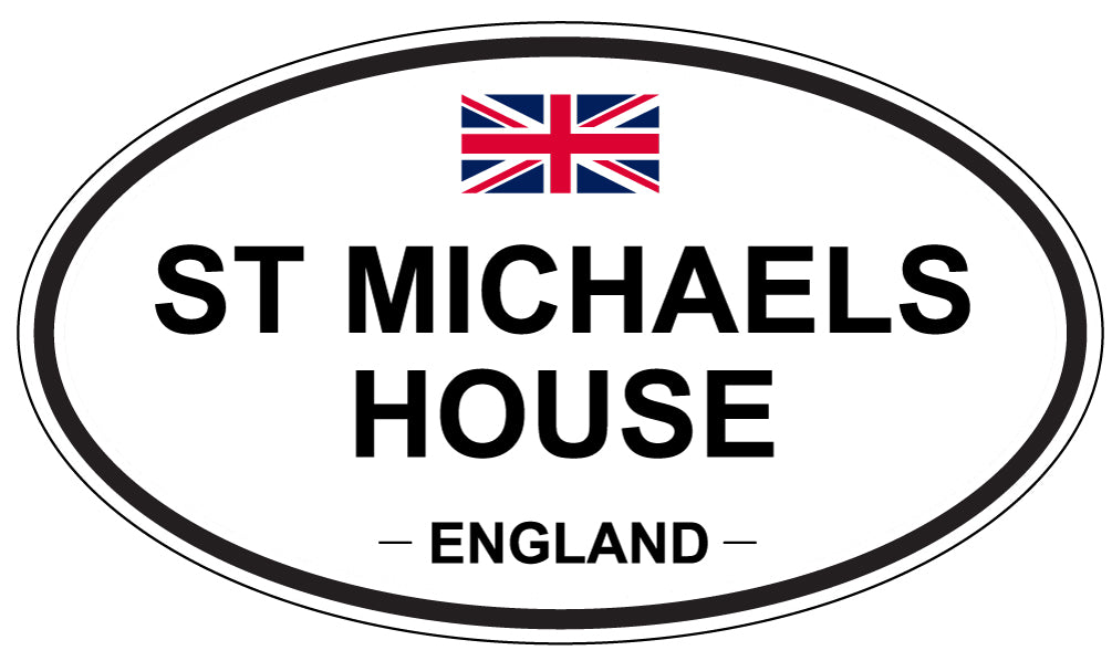 ST MICHAELS HOUSE, ENGLAND - Oval Sticker