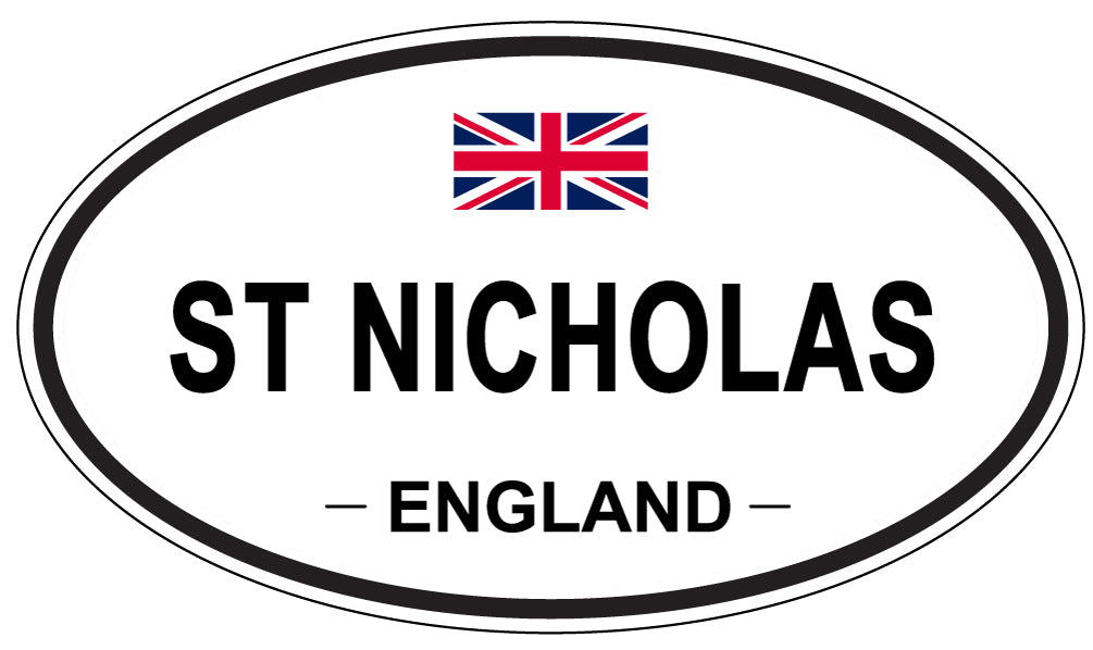 ST NICHOLAS, ENGLAND - Oval Sticker